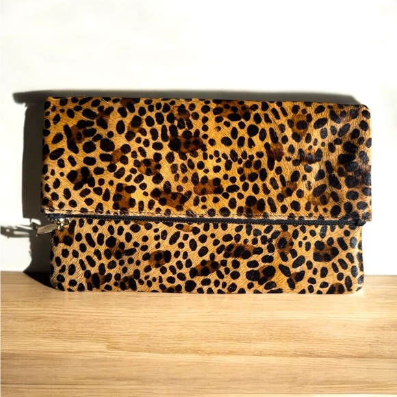 WHISTLES Leopard Print Chapel Foldover Clutch Bag‎ - Picture 1 of 12